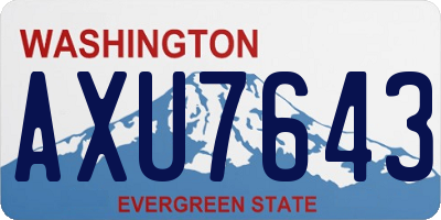 WA license plate AXU7643