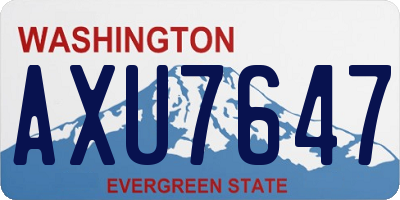 WA license plate AXU7647
