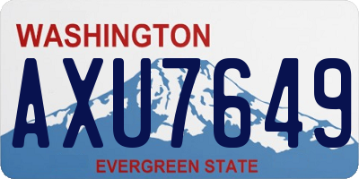 WA license plate AXU7649
