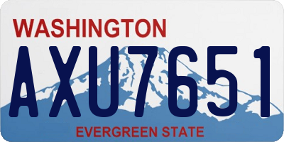 WA license plate AXU7651