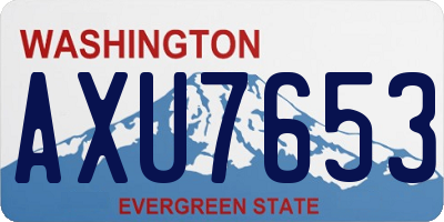 WA license plate AXU7653