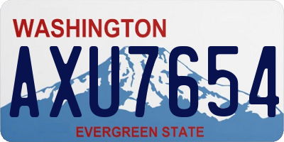 WA license plate AXU7654