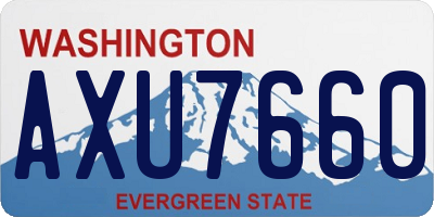 WA license plate AXU7660