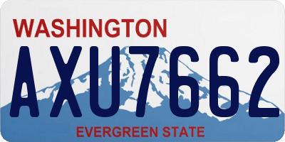 WA license plate AXU7662
