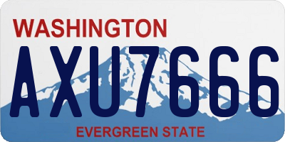 WA license plate AXU7666