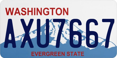 WA license plate AXU7667
