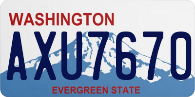 WA license plate AXU7670