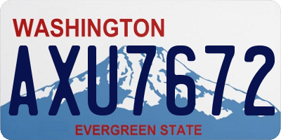 WA license plate AXU7672
