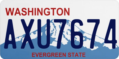 WA license plate AXU7674