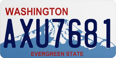 WA license plate AXU7681