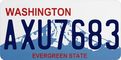 WA license plate AXU7683
