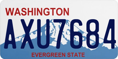 WA license plate AXU7684