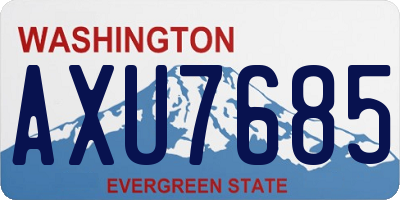 WA license plate AXU7685