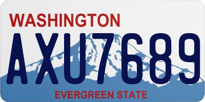WA license plate AXU7689