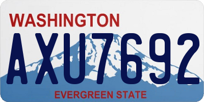WA license plate AXU7692