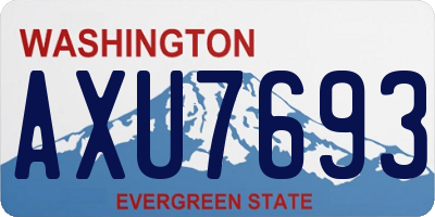 WA license plate AXU7693