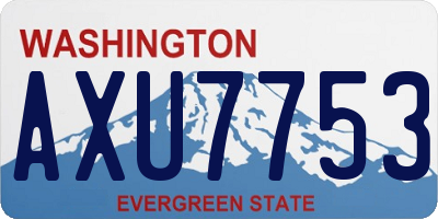 WA license plate AXU7753