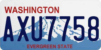 WA license plate AXU7758