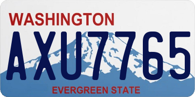 WA license plate AXU7765