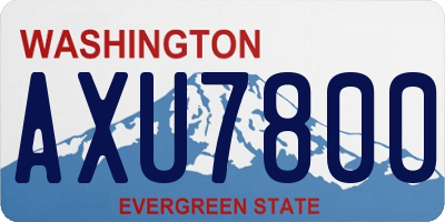 WA license plate AXU7800
