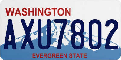 WA license plate AXU7802