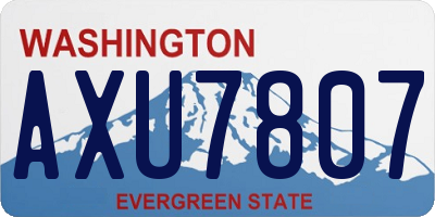 WA license plate AXU7807