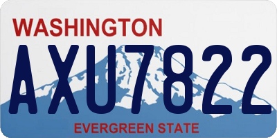WA license plate AXU7822