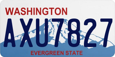 WA license plate AXU7827