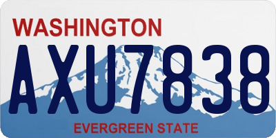 WA license plate AXU7838