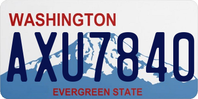 WA license plate AXU7840