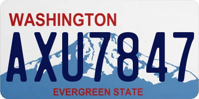 WA license plate AXU7847