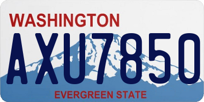 WA license plate AXU7850