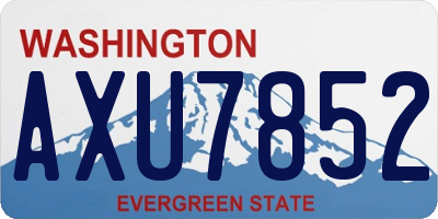 WA license plate AXU7852