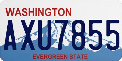 WA license plate AXU7855