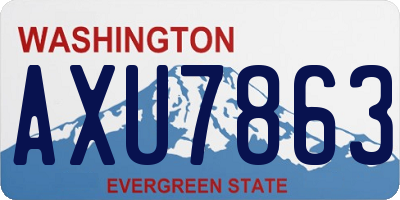 WA license plate AXU7863