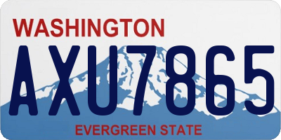 WA license plate AXU7865