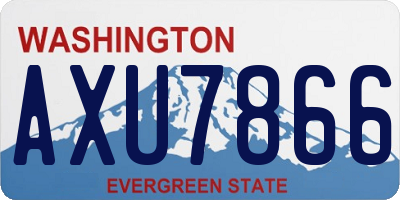 WA license plate AXU7866