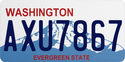 WA license plate AXU7867