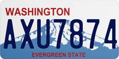 WA license plate AXU7874