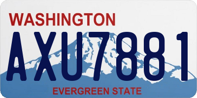 WA license plate AXU7881