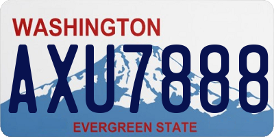 WA license plate AXU7888