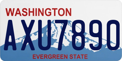 WA license plate AXU7890