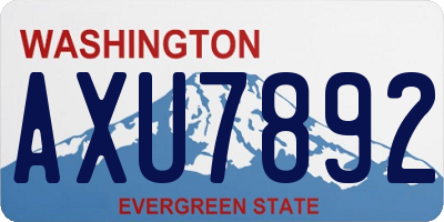 WA license plate AXU7892