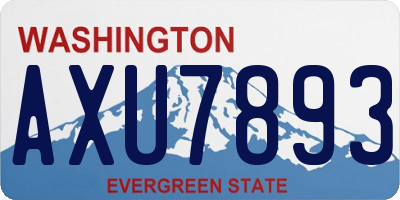 WA license plate AXU7893