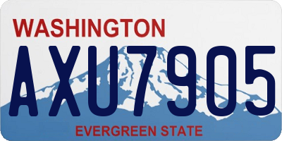 WA license plate AXU7905