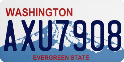WA license plate AXU7908