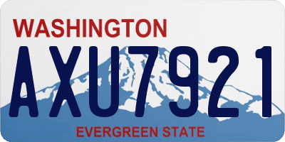 WA license plate AXU7921