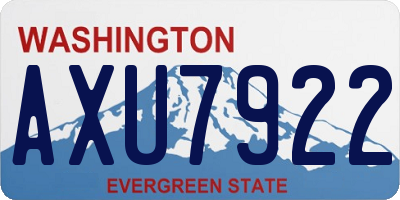 WA license plate AXU7922