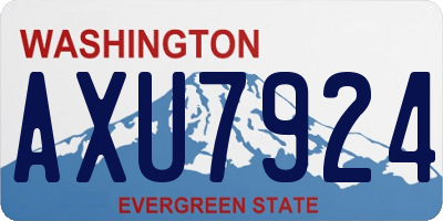 WA license plate AXU7924