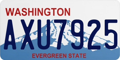 WA license plate AXU7925